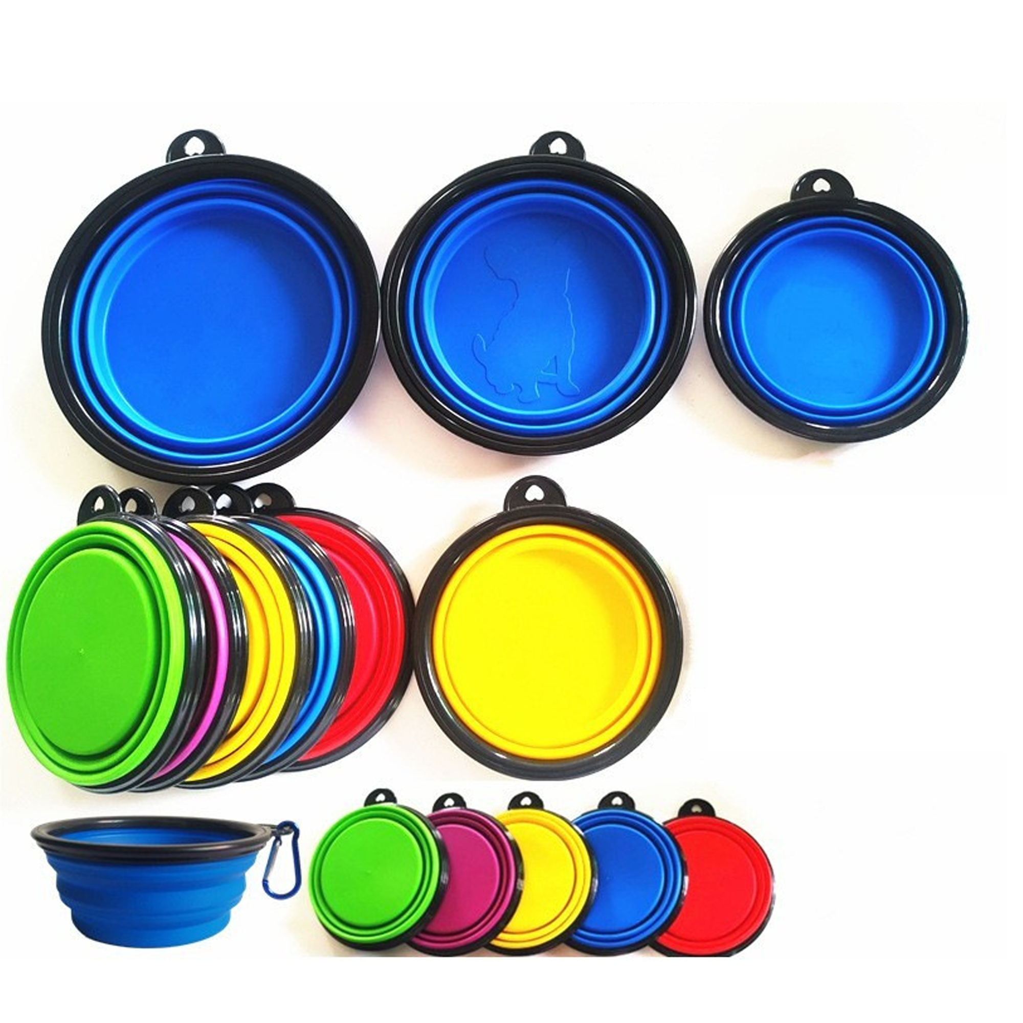 TPE Folding Pet Bowl With Carabiner 2