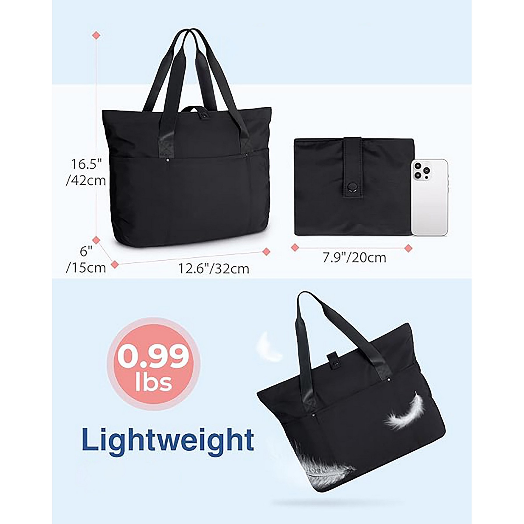 Collapsible Multi-pocket Zipper Handbag 7