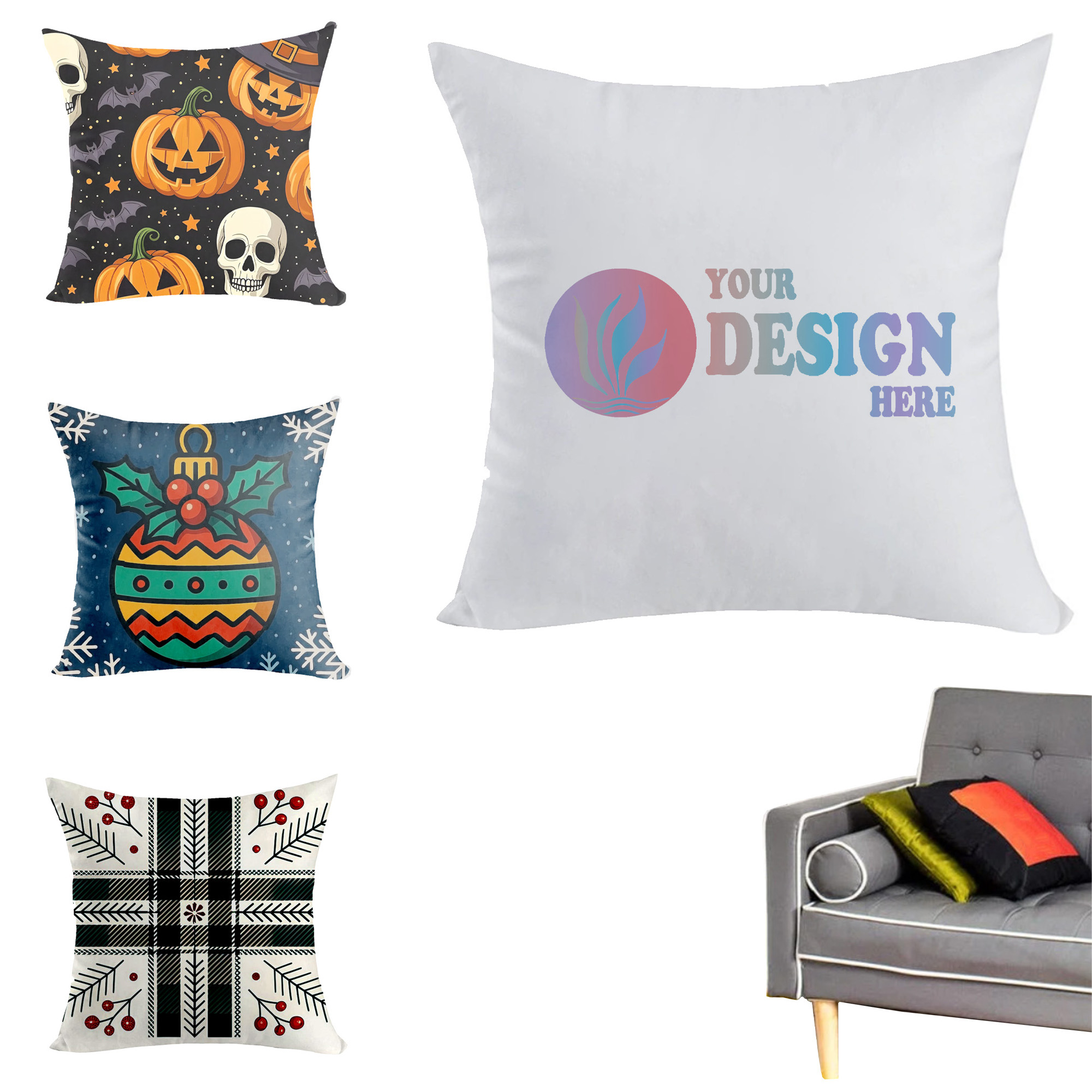 Polyester 16" x 16" Throw Pillow 2