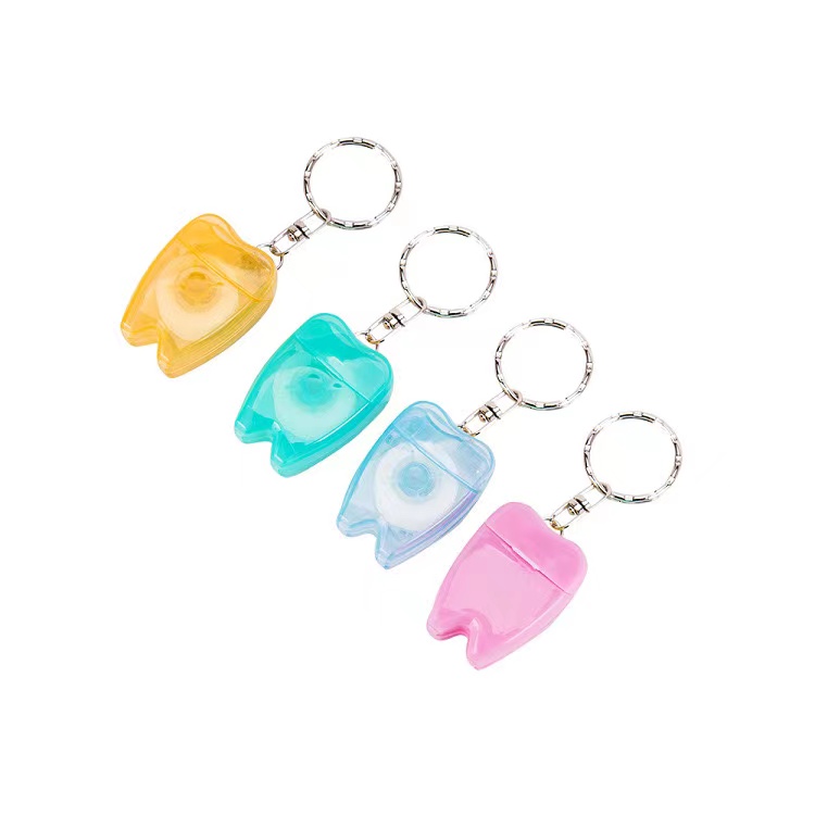 Nylon Tooth-Shaped Dental Floss Keychain 3
