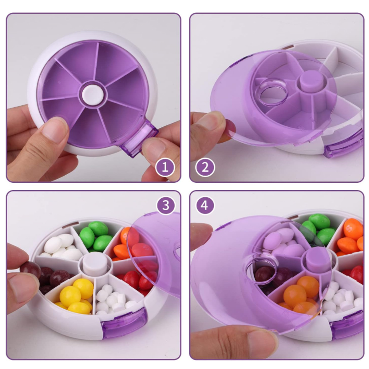 Portable 7 Day Rotating Pill Organizer Case 3