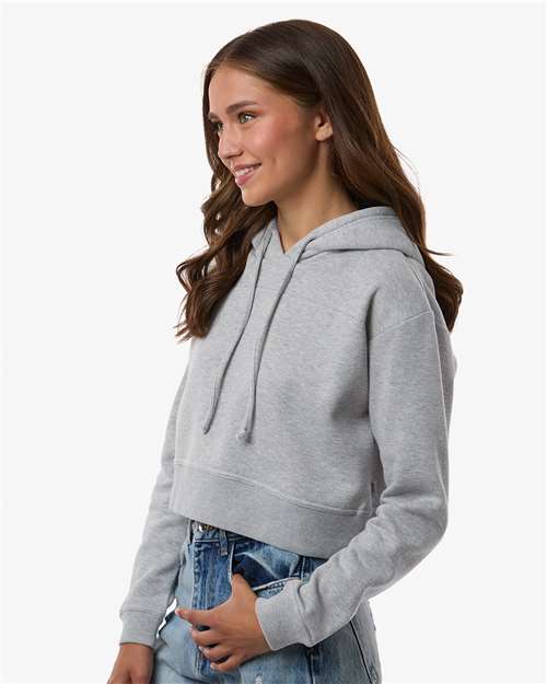 Women's Cropped Fleece Hooded Sweatshirt - BW5404 45