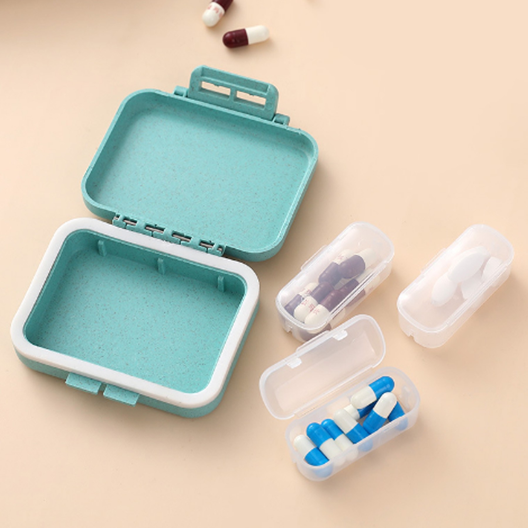 Portable Double Sealed Detachable 3 Compartment Medicine Box 2