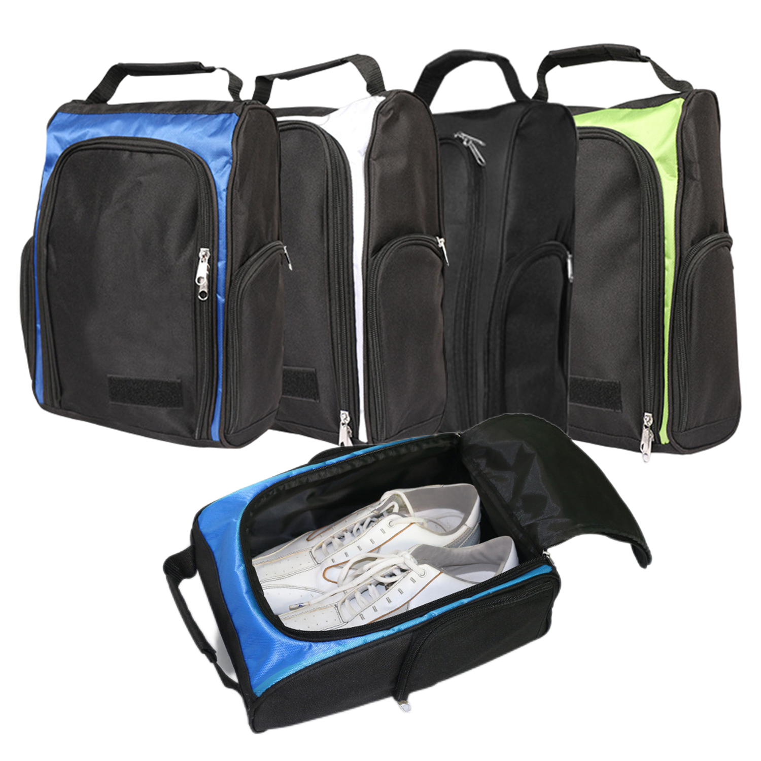 Zippered Golf Shoe Bag With Outside Pockets 2