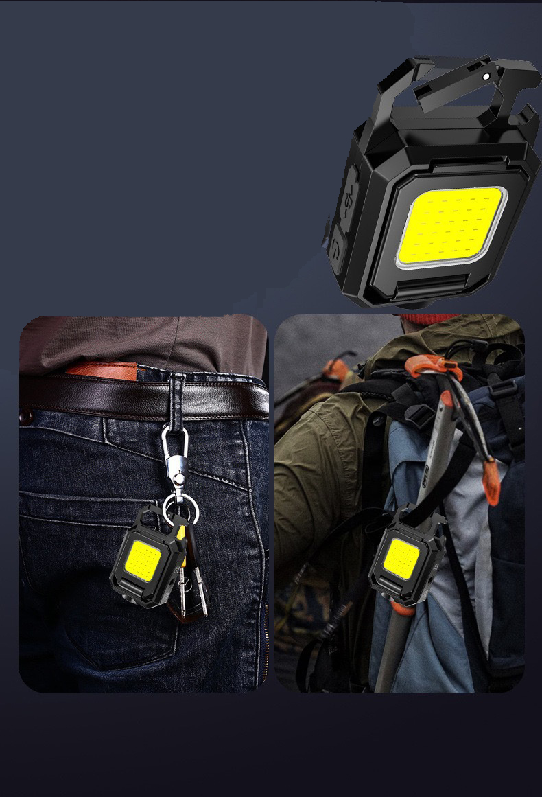 Bottle Opener Keychain Mini Pocket Flashlight with Magnet Bracket Folding 5