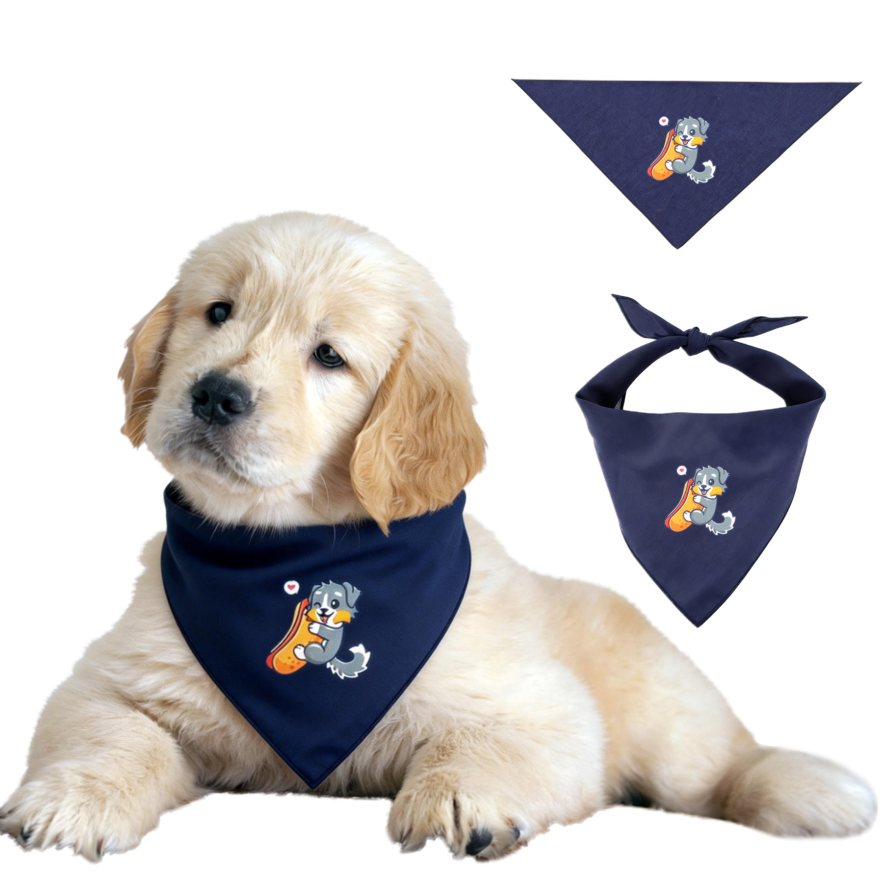 Cotton Pet Triangle Bandana (Full Color) 7