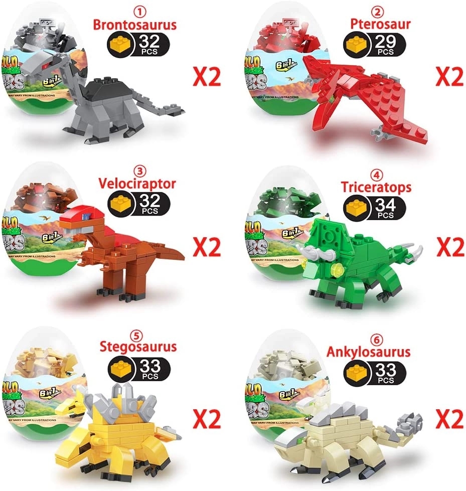 12Pcs Pre Filled Dinosaurs Building Blocks 6