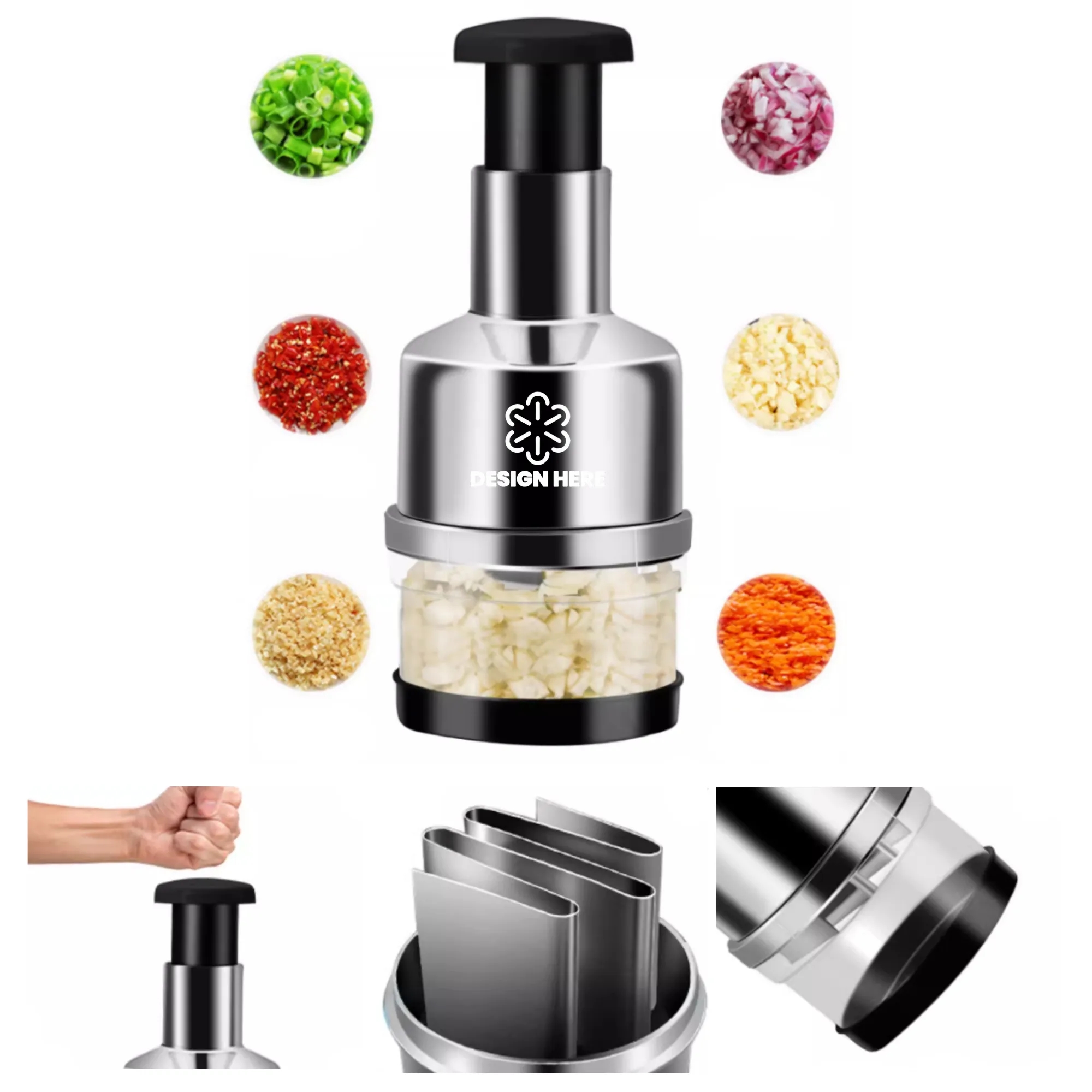 Stainless Steel Manual Garlic Press 2