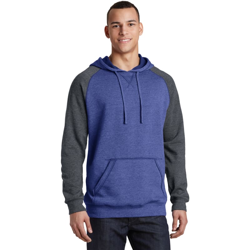 District Young Mens Lightweight Fleece Raglan Hoodie. 7