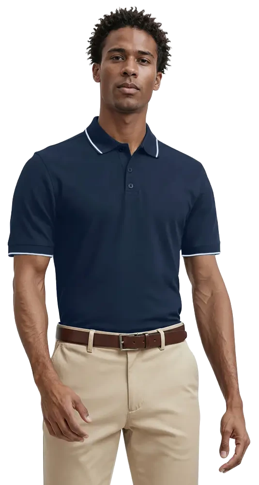 Men's Striped Trim Value Wicking Polo 44