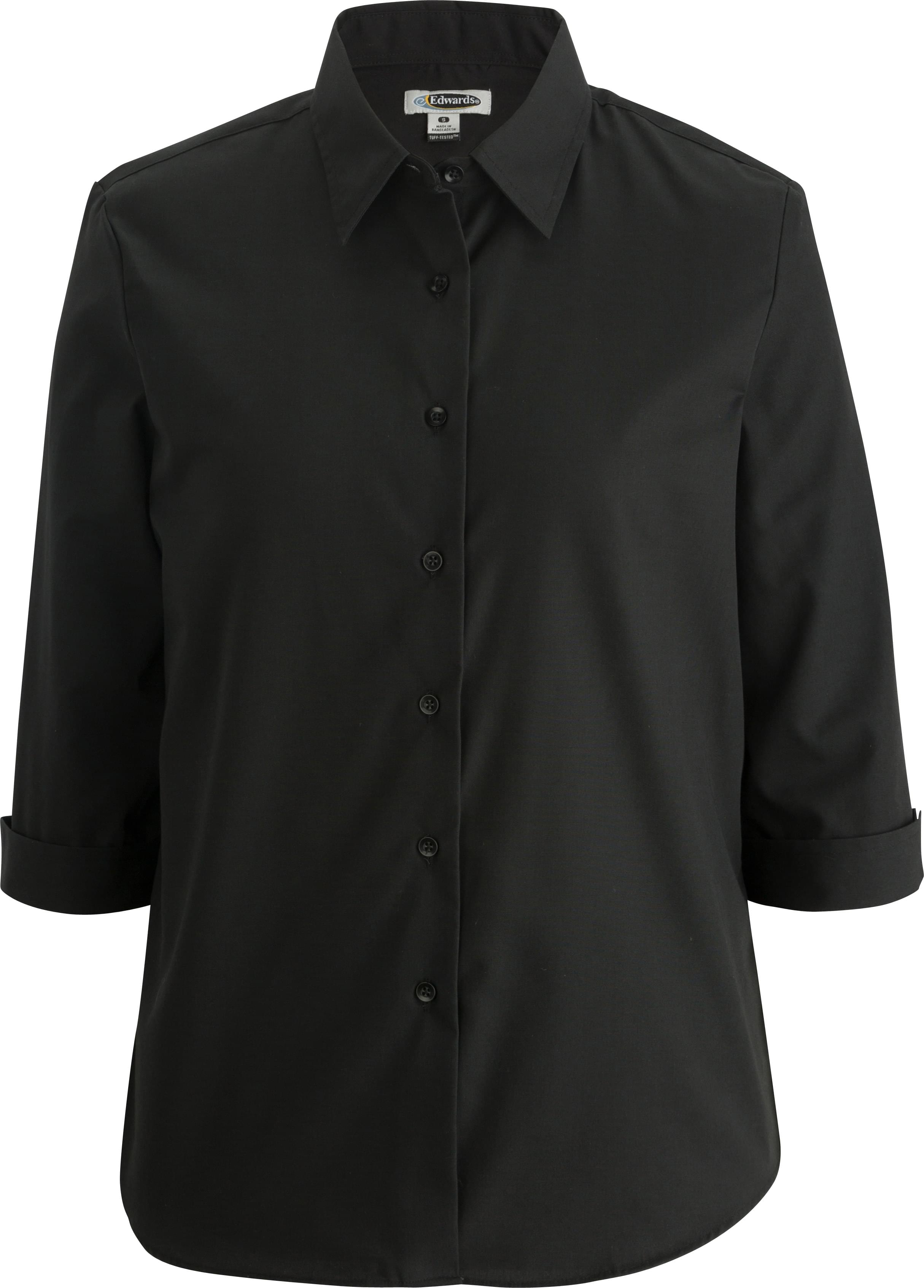 Essential Broadcloth Three Quarter Sleeve Ladies Shirt