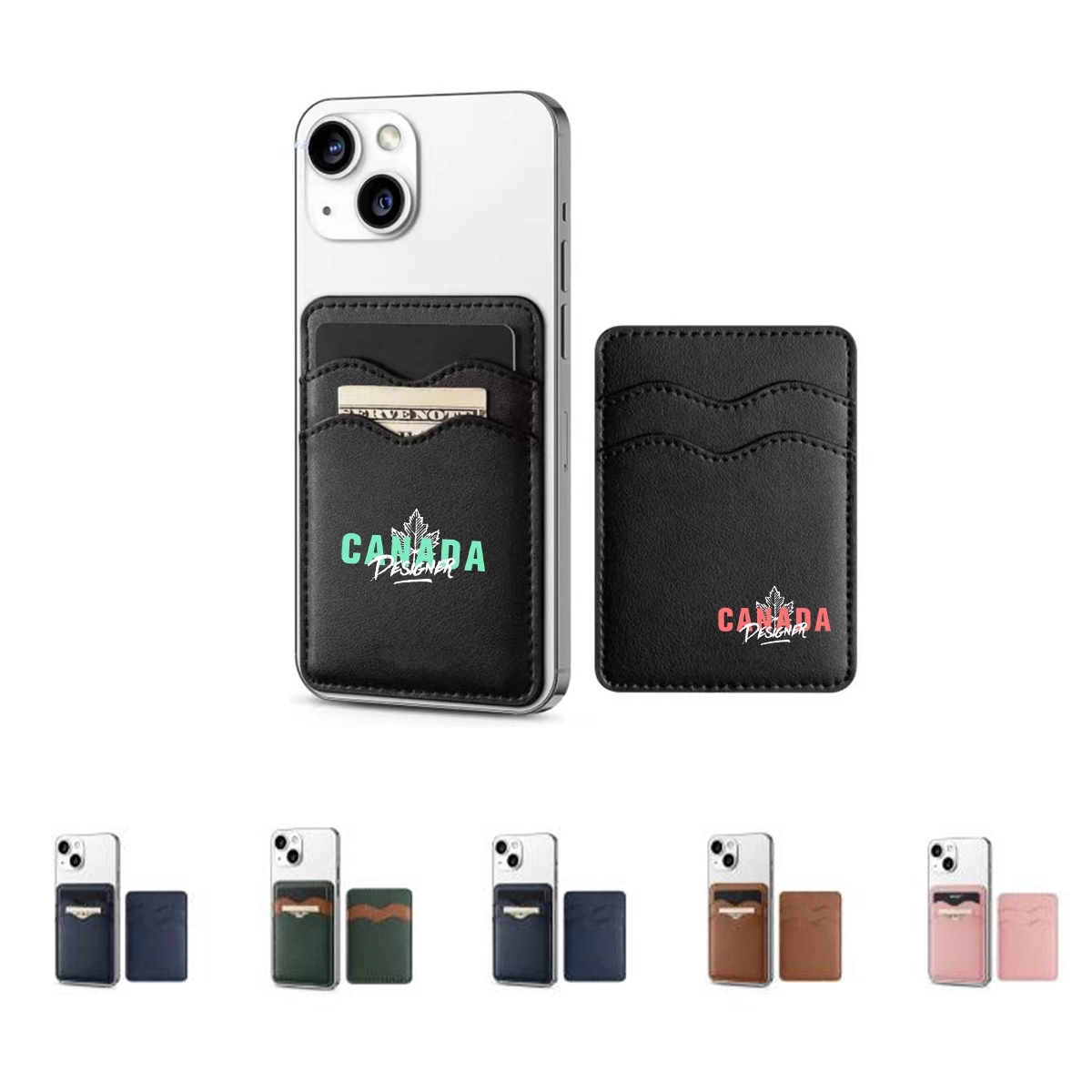 Popular Phone Card Holder With Leather Phone Wallet Stick 1