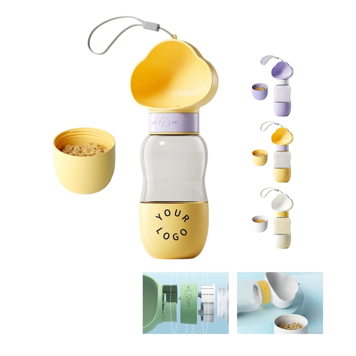 Portable Puppy Hydration Bottle with Food Holder 2
