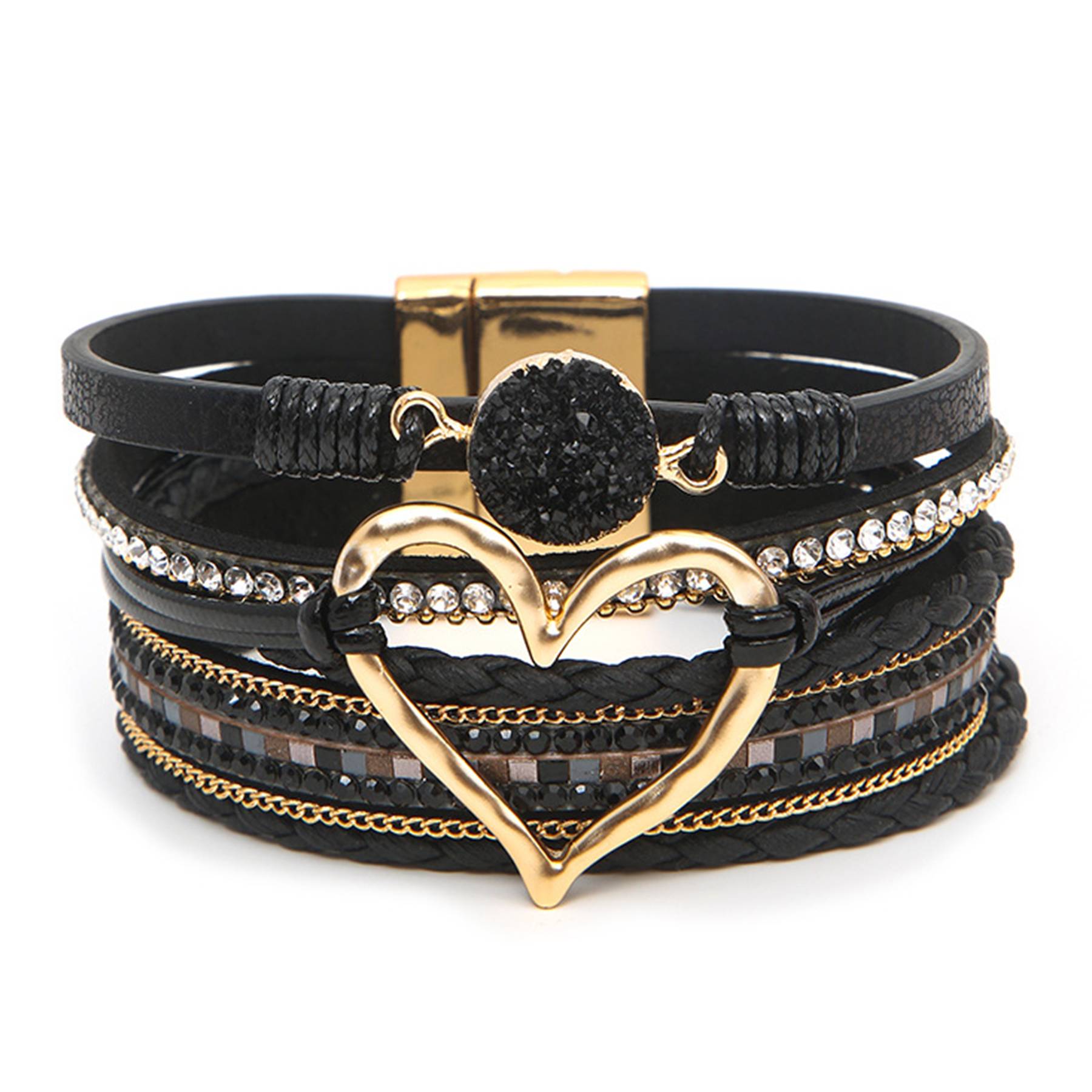 PU Hand-woven bracelet in multi-layered leather 7