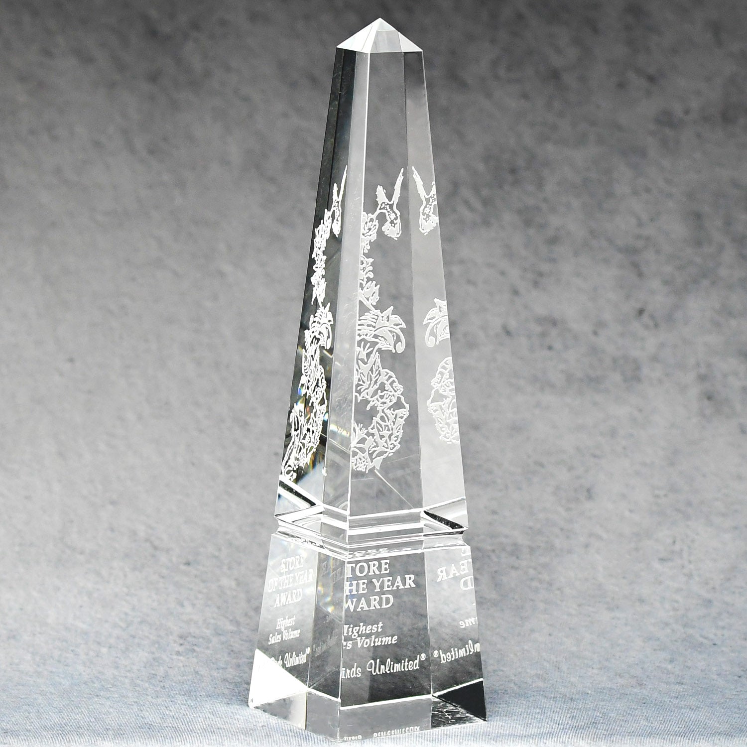 Optic Crystal Groove Obelisk 3