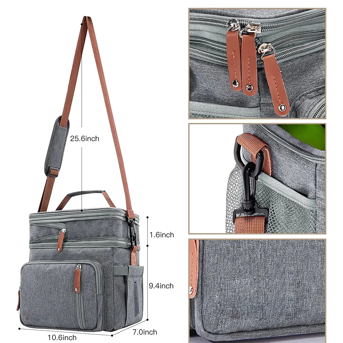 Double Compartment Insulated Cooler Lunch Bag 3