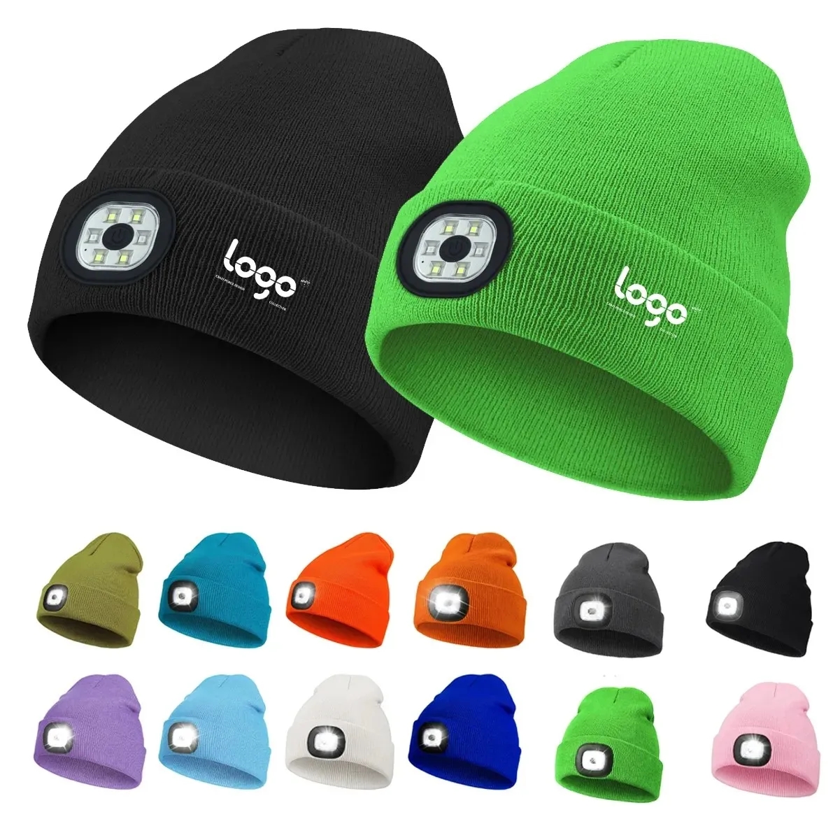 Knit Beanie With LED Light 4