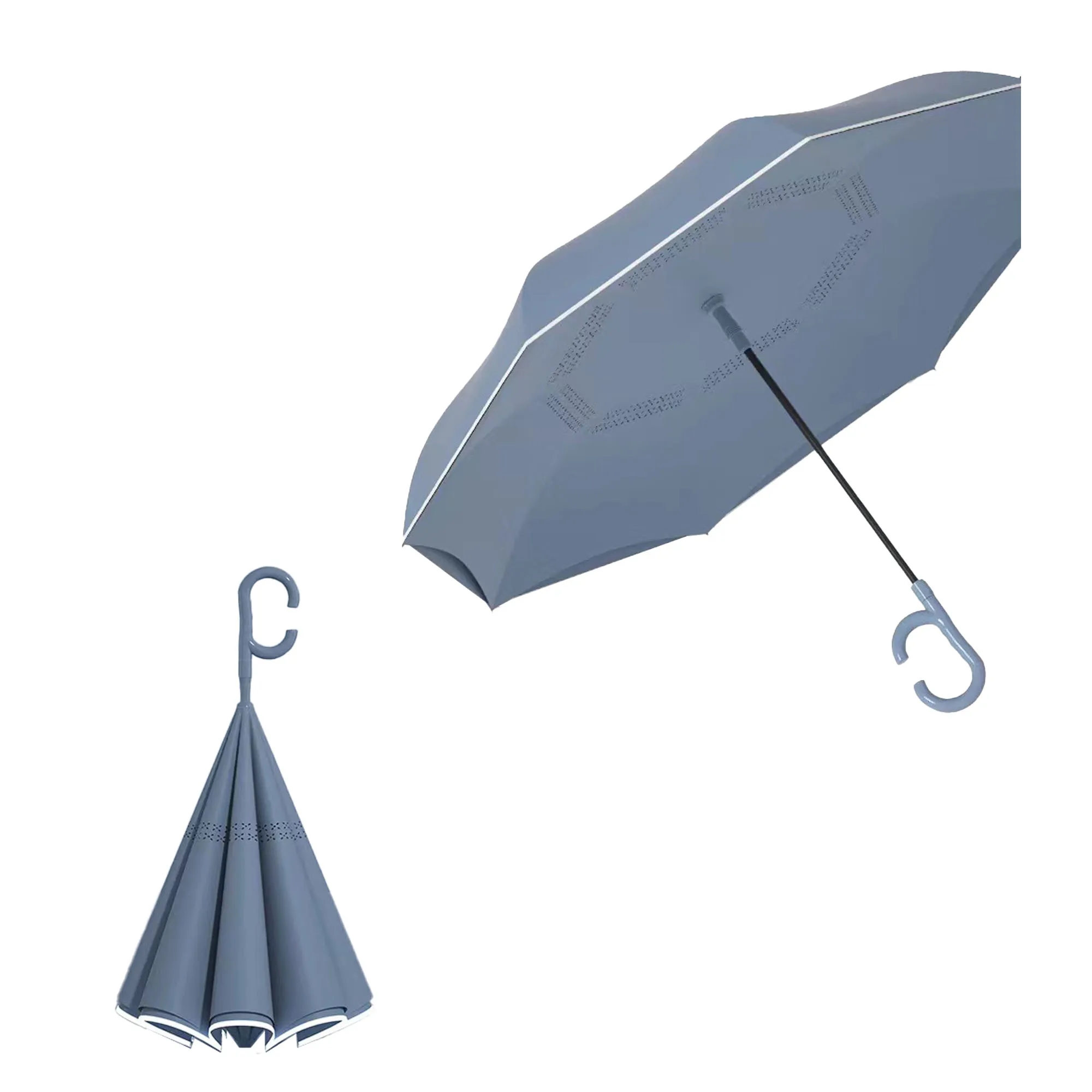 Double Layer Inverted Reverse Umbrella with C-Shaped Handle 6