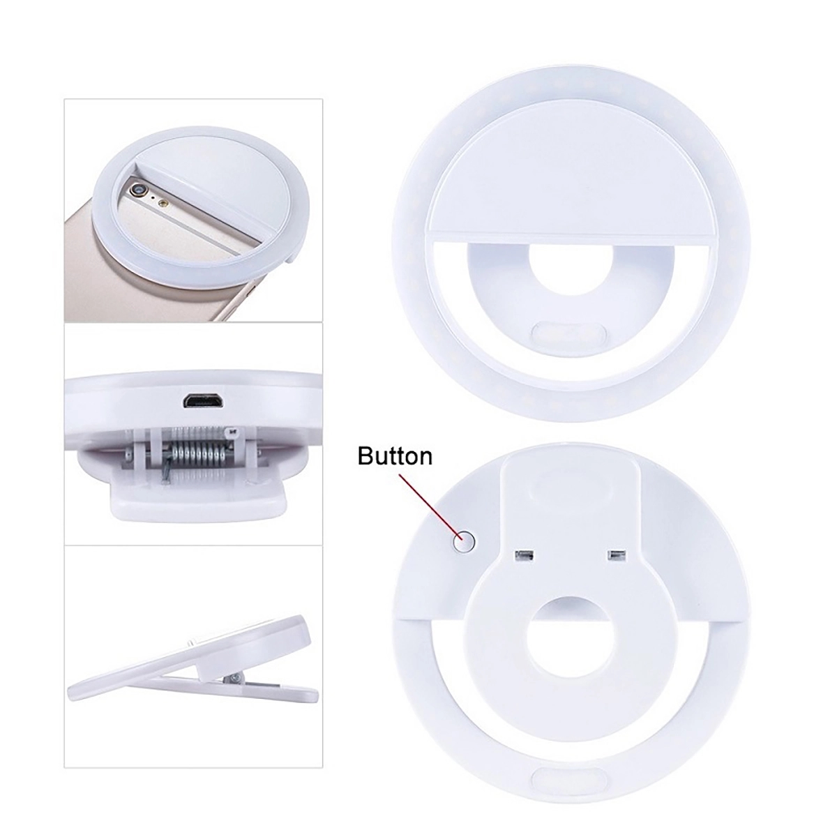 Portable Clip-on Selfie Ring Light for Smart Phone 5