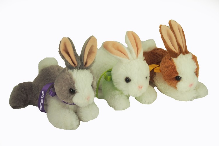 8" Baby Bunny Assortment with ribbon and one color imprint 2
