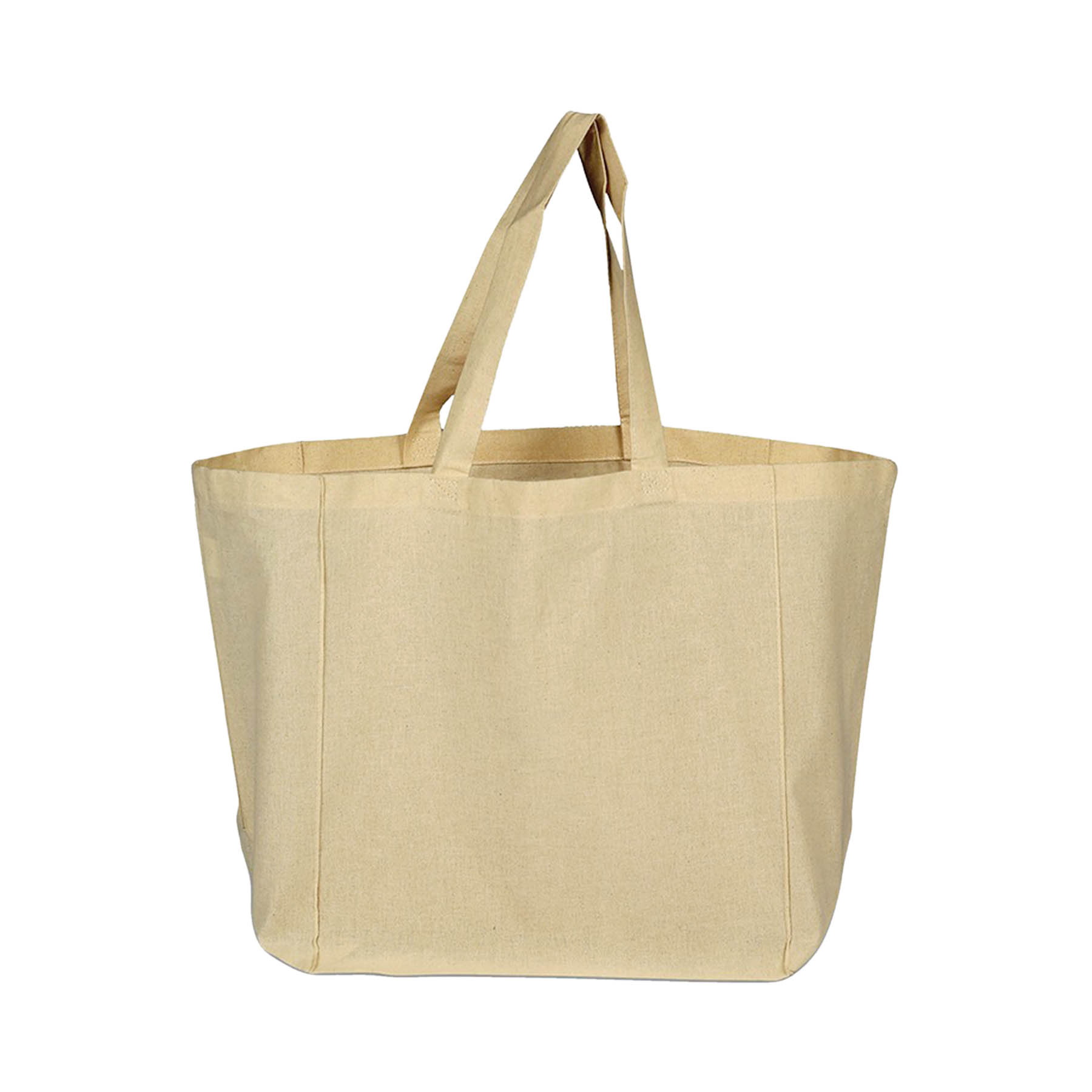 6 oz. 100% Natural Cotton Sheeting Grocery Tote Bag/w Bottom Gusset 6