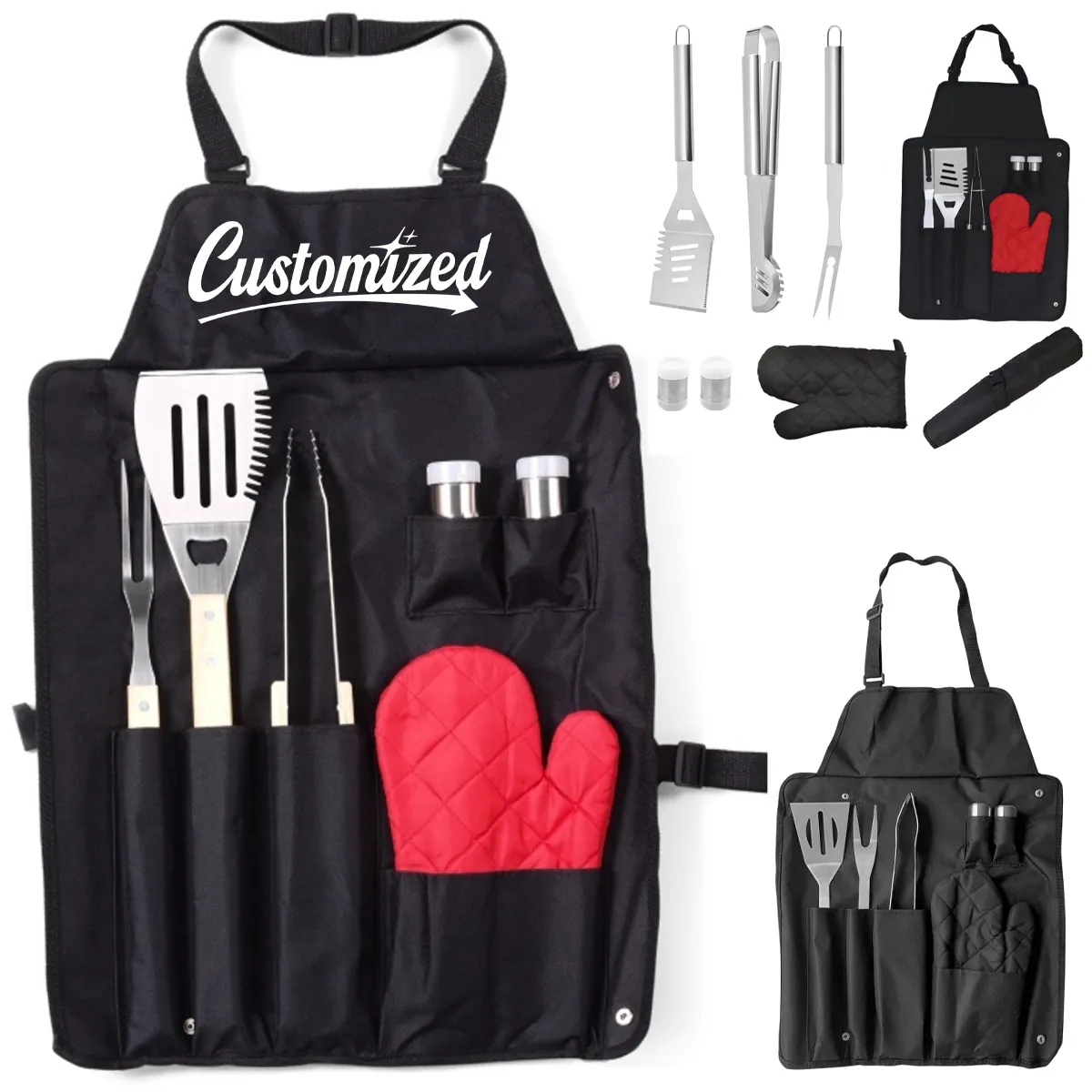 6-Piece BBQ Grill Tool Apron Set Custom logo 2