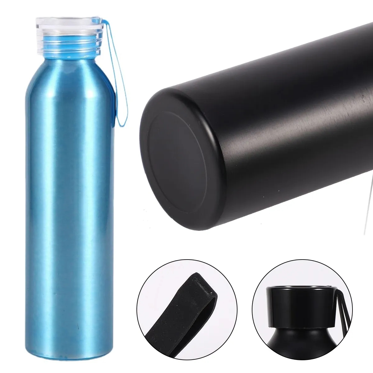 20oz Sports Water Bottle Screw Cap Carry Strap, custom water bottle with logo imprint 2