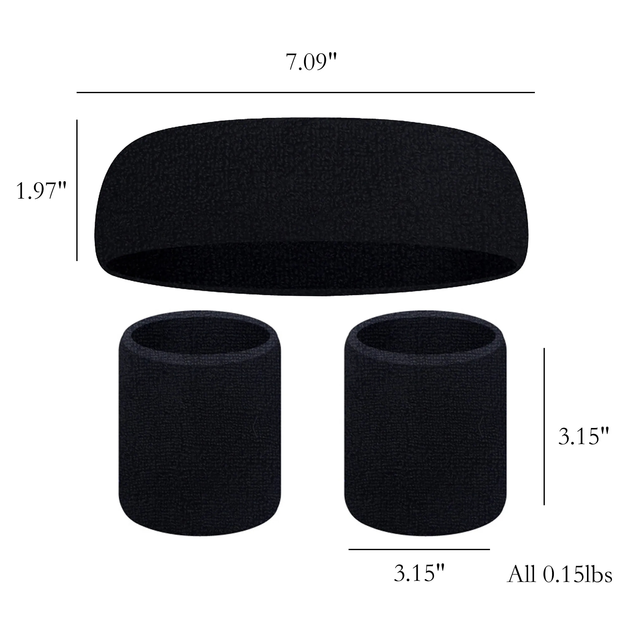Cotton Towel Sweat Headband & Wristband Set 14