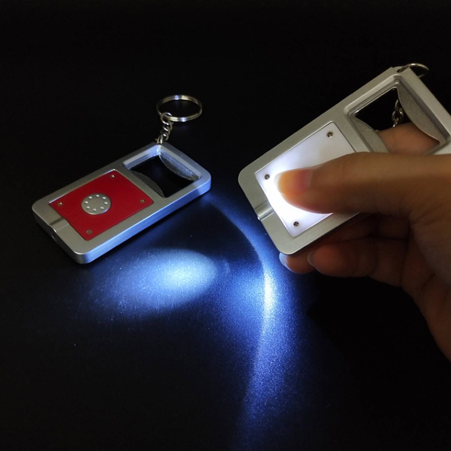 LED Light Plastic Keychain Bottle Opener 8