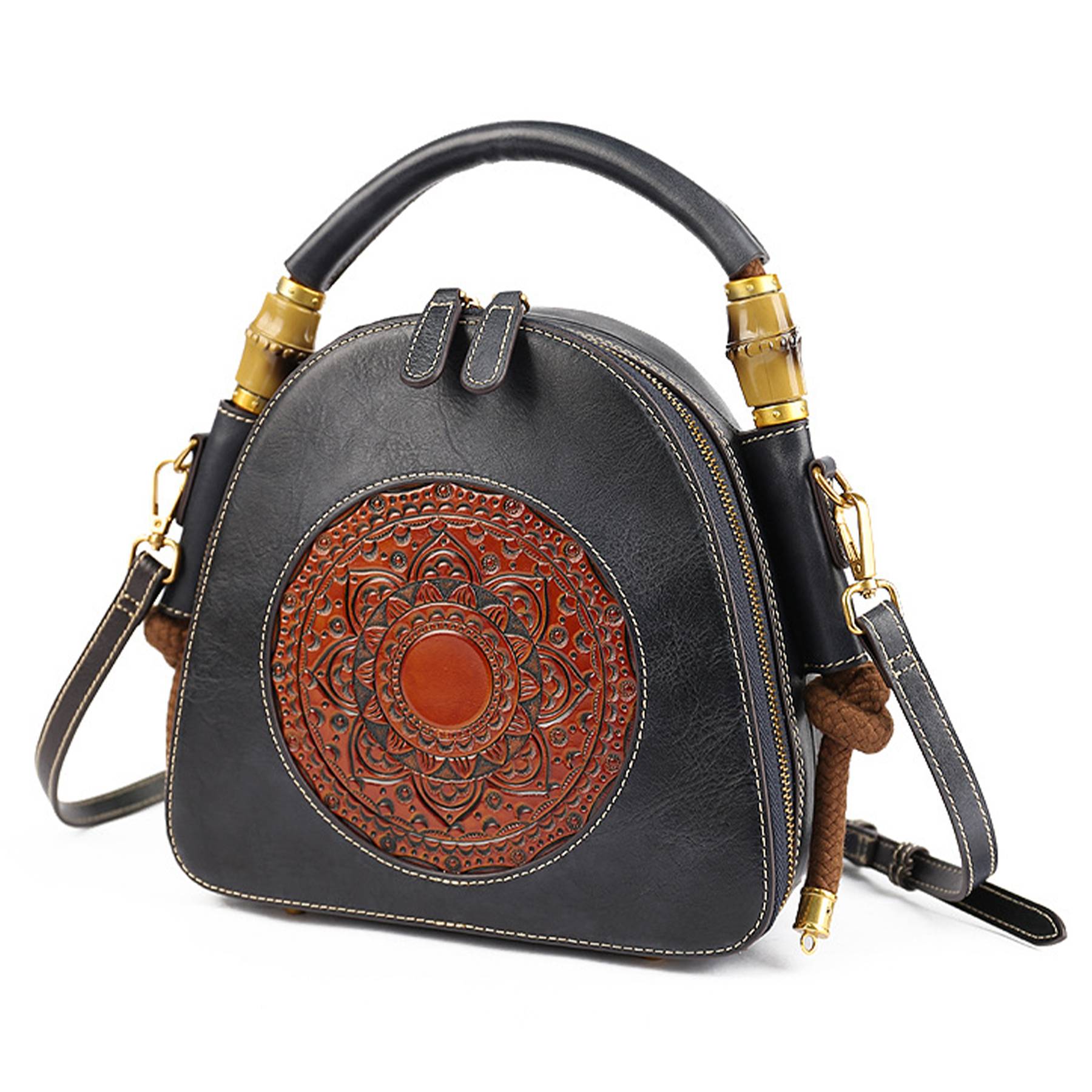 Genuine Leather Vintage women's shoulder tote bag, custom tote bag with logo imprint 5