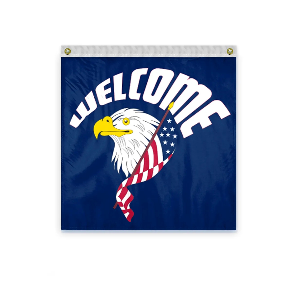 USA Pleated Full Fan With Welcome Eagle Head Center 1
