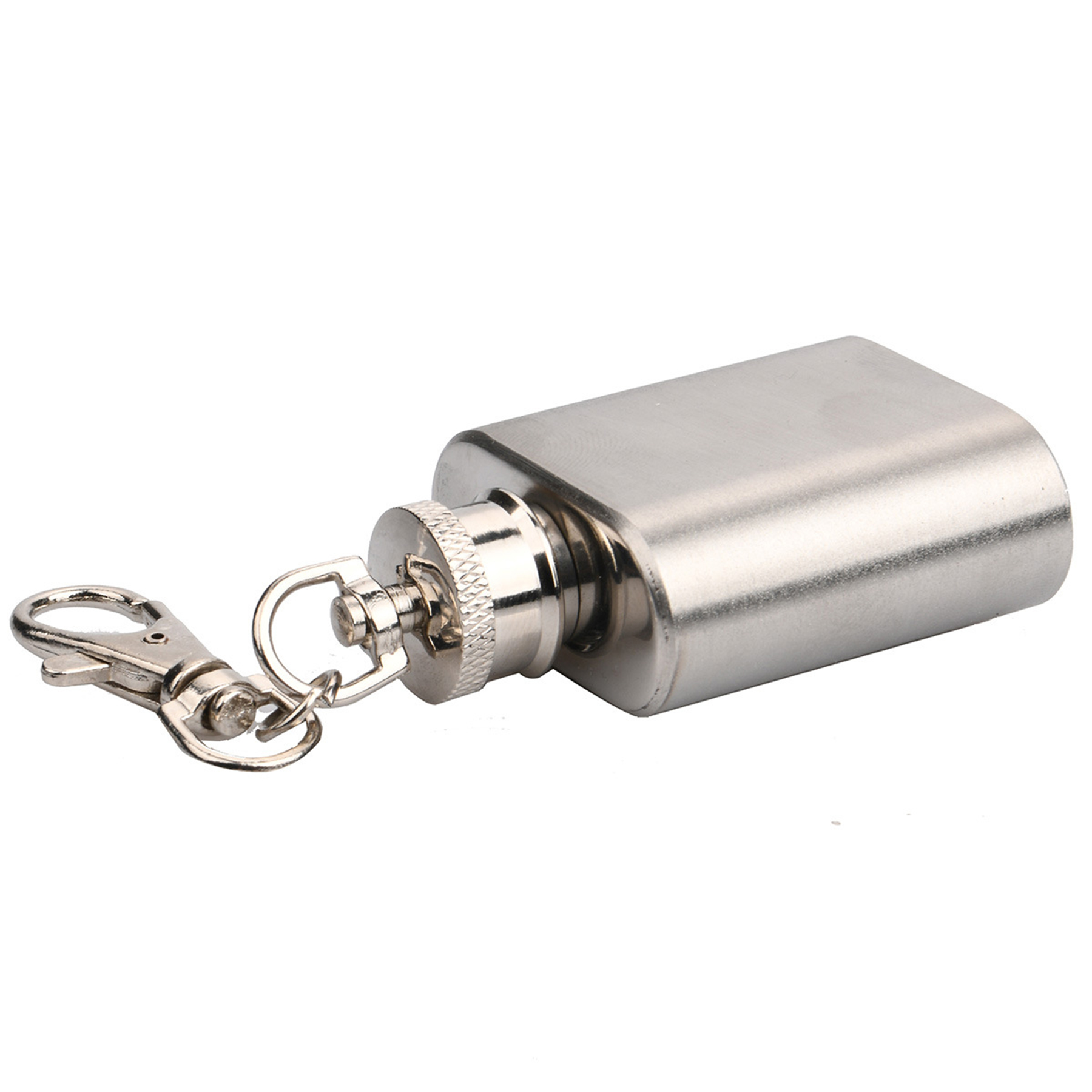 1 oz Stainless Steel Flask With Keychain 3