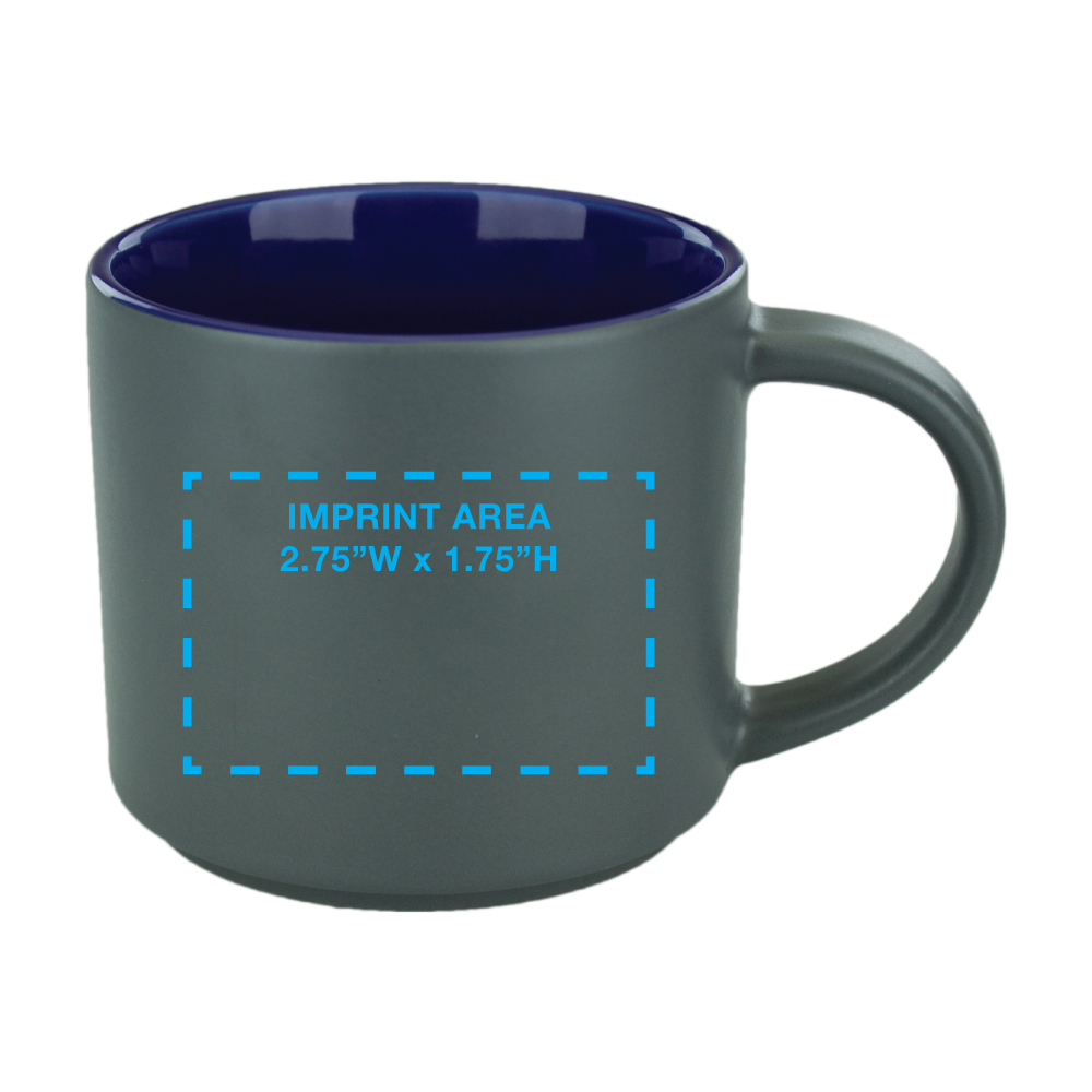 16 oz Dark Blue In Satin Gray Out Norwich Mug