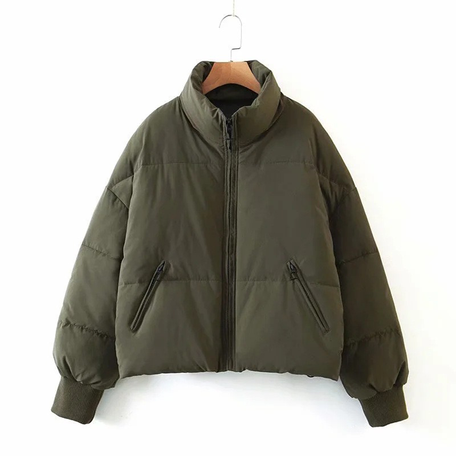Women's Winter Long Sleeve Zip Puffer Jacket 2