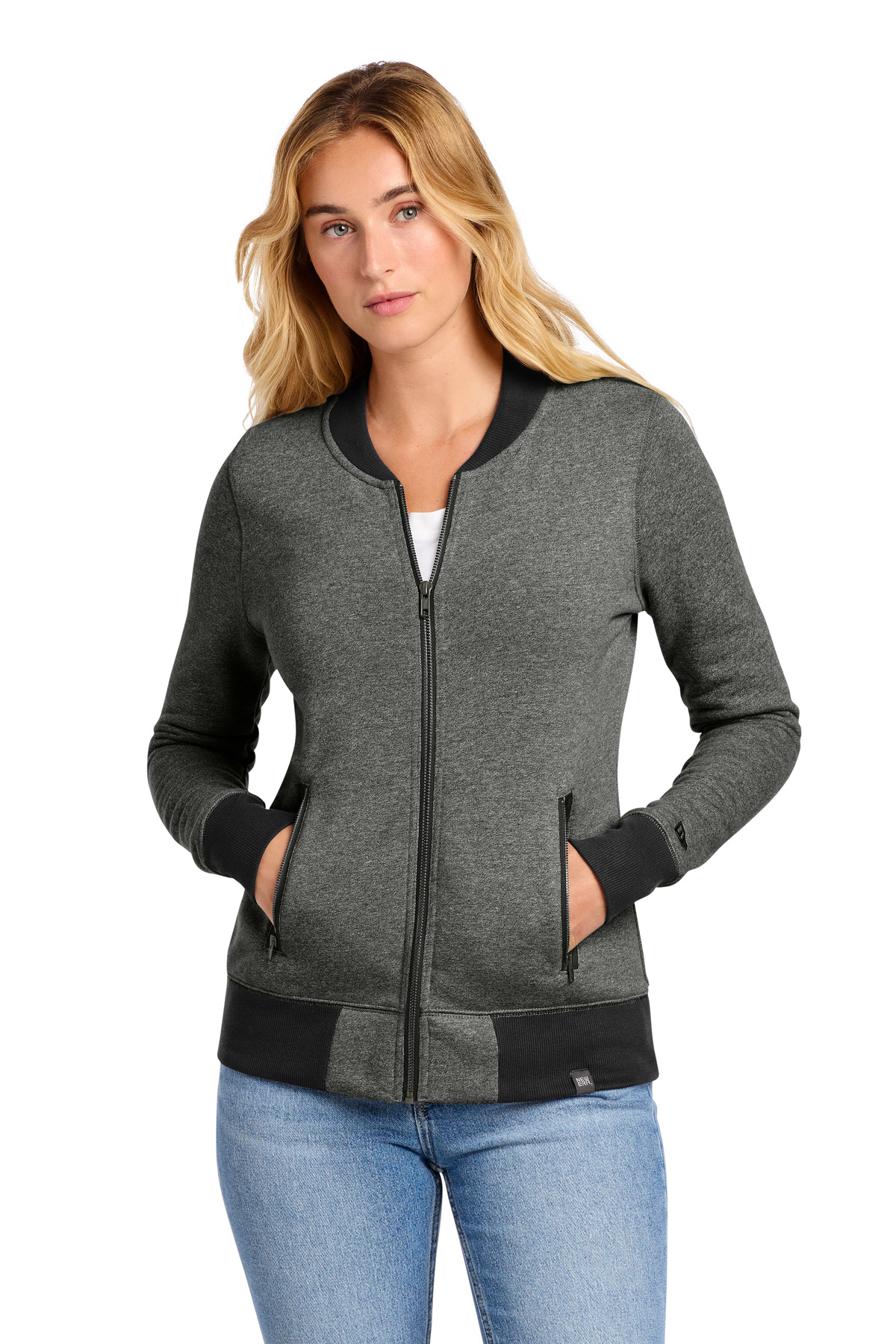 New Era Women's French Terry Baseball Full-Zip. LNEA503 4