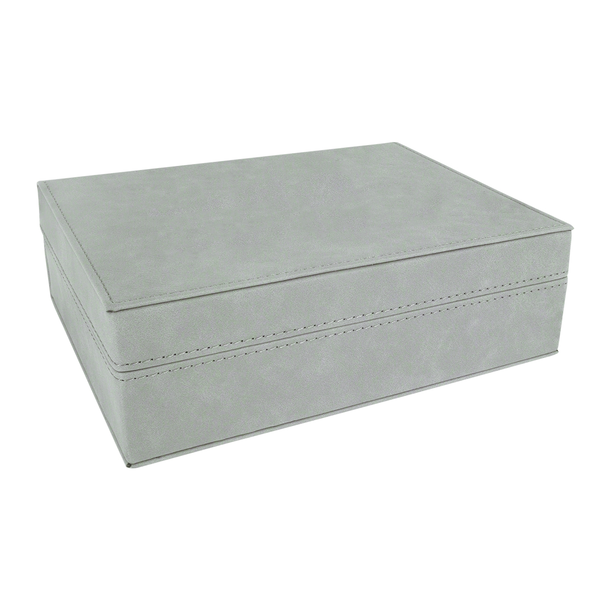 8" x 6 3/8" Gray Leatherette Premium Gift Box 2