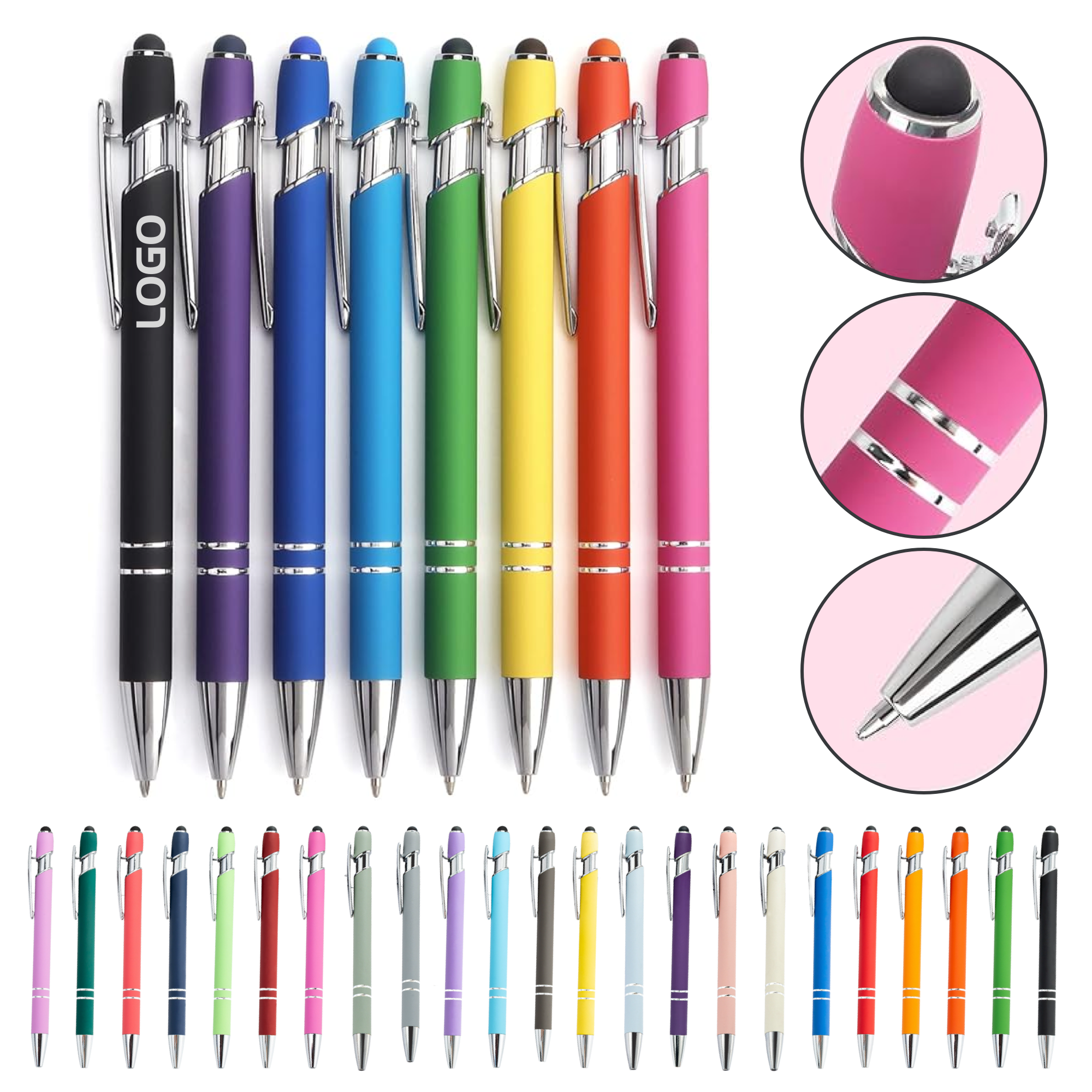 Aluminum Stylus Retractable Ballpoint Pen 2