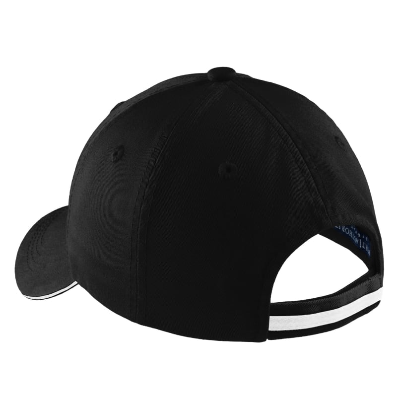 Port Authority Sandwich Bill Cap With Striped Closure. 11
