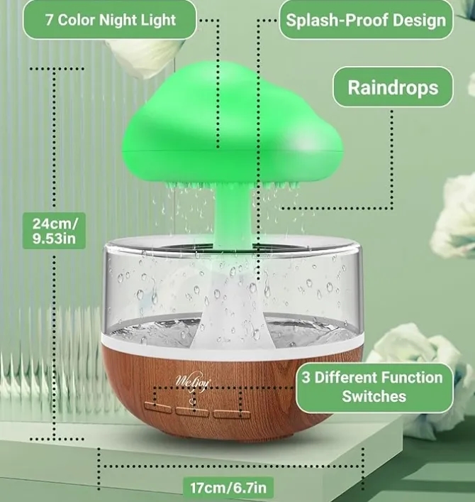 Custom White Aromatherapy Oil Diffuser Humidifier with 7 Color Night Light 2