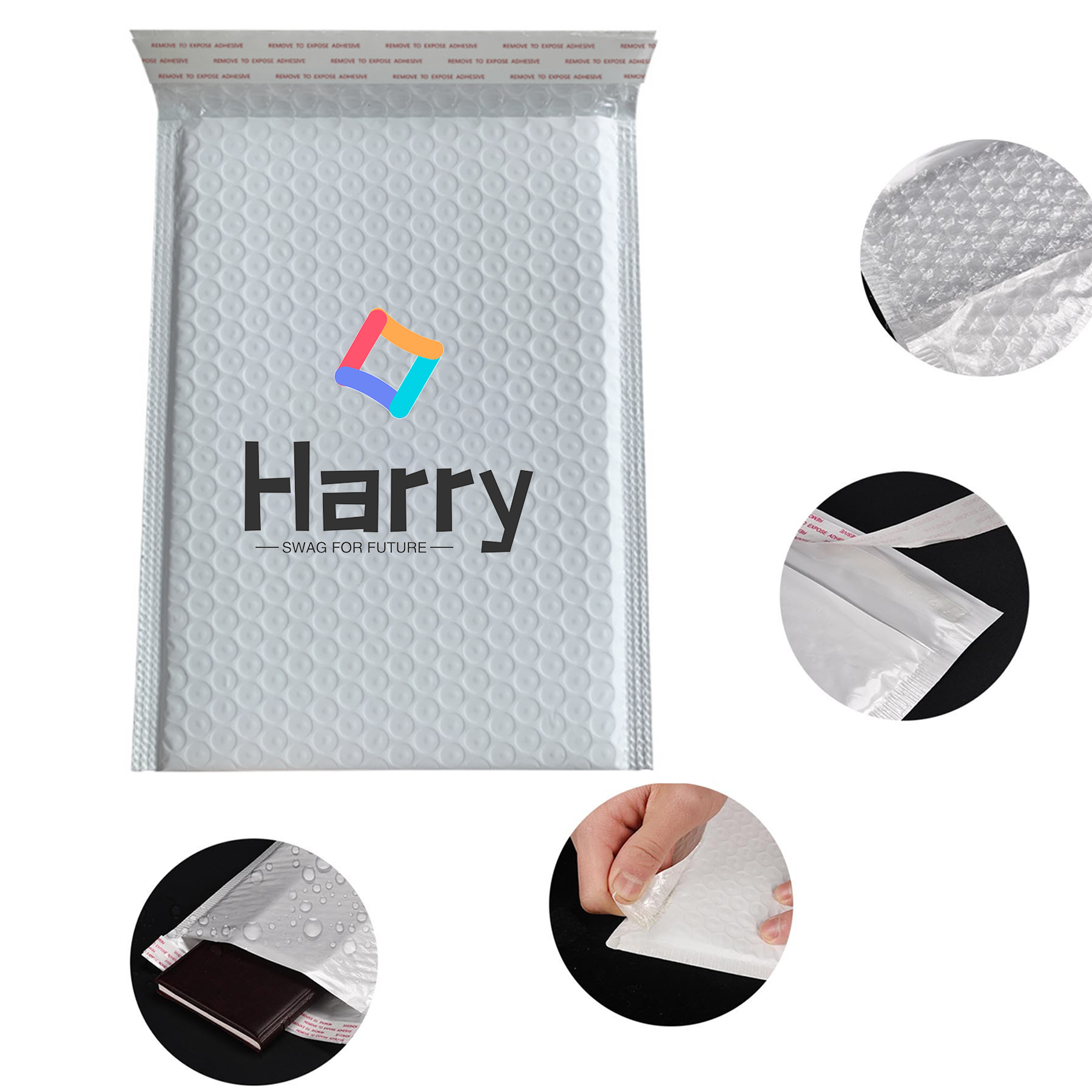 Customized White Poly Bubble Mailer 2