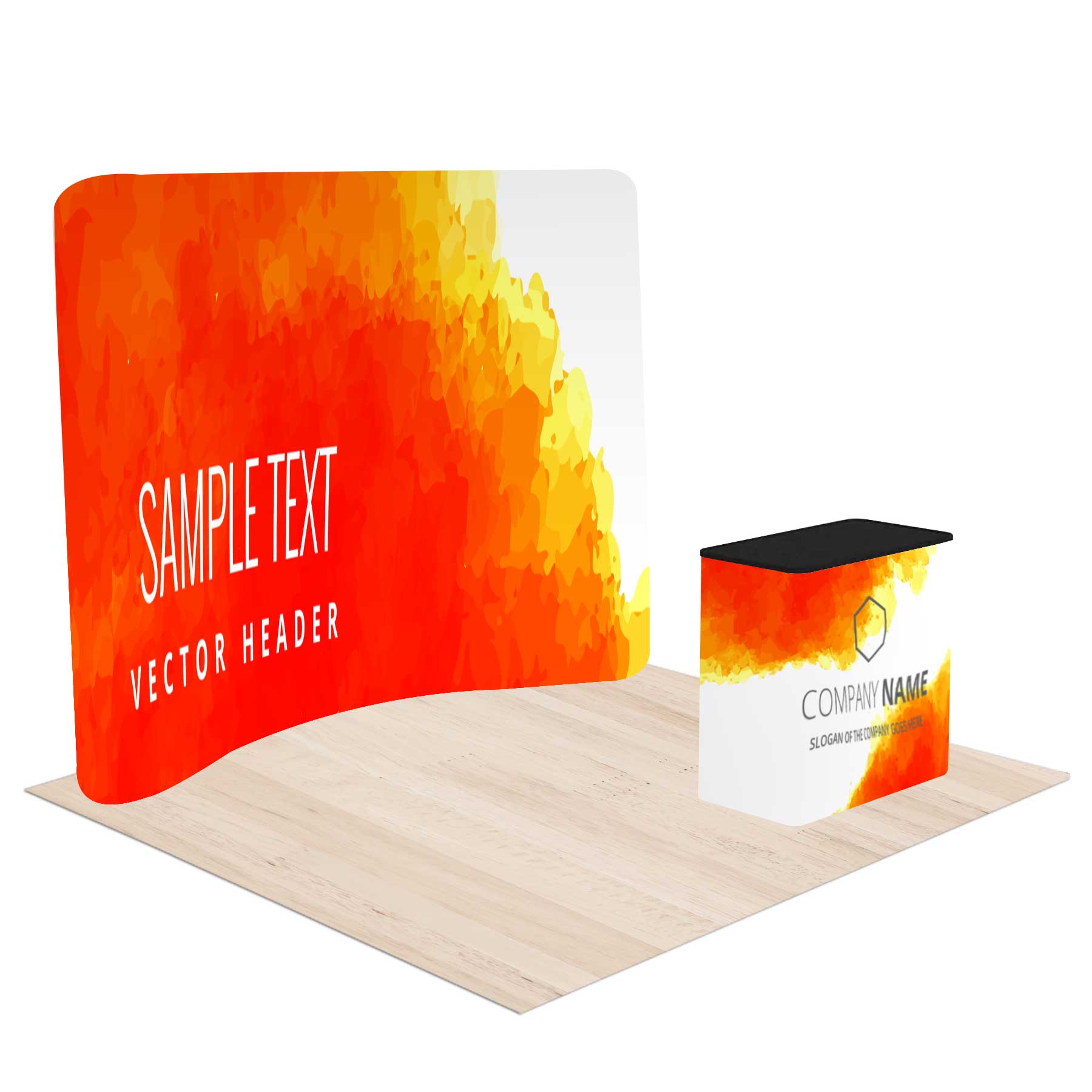 10 Ft Trade Show Display Kit - Curved Back Wall 2