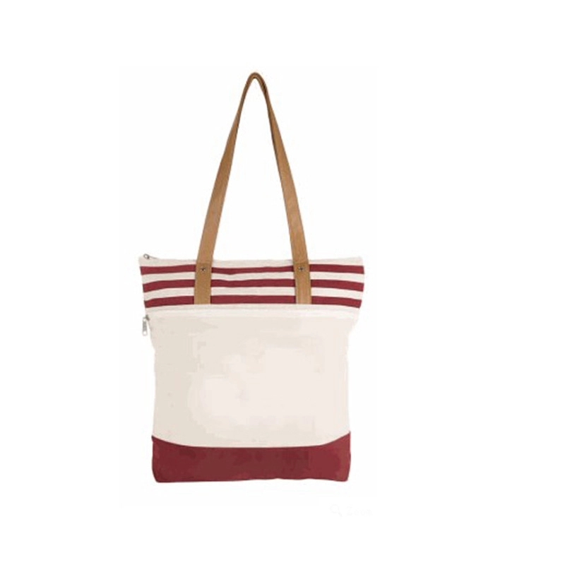 Beach Canvas Two-Tone Tote Bag, custom tote bag with logo imprint 4
