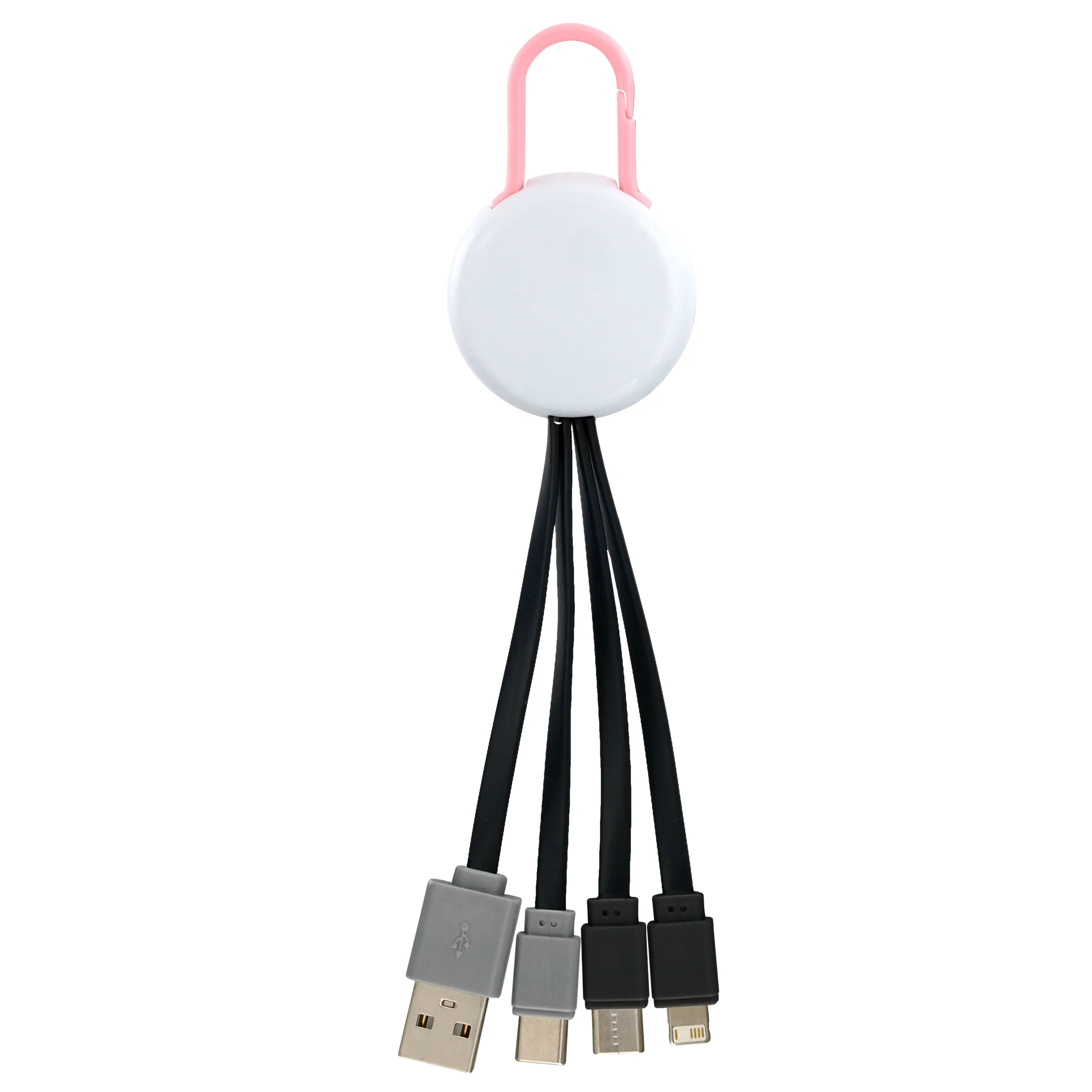 WHITE COLORFUL CLIP DUAL INPUT 3 IN 1 CHARGING CABLE 13