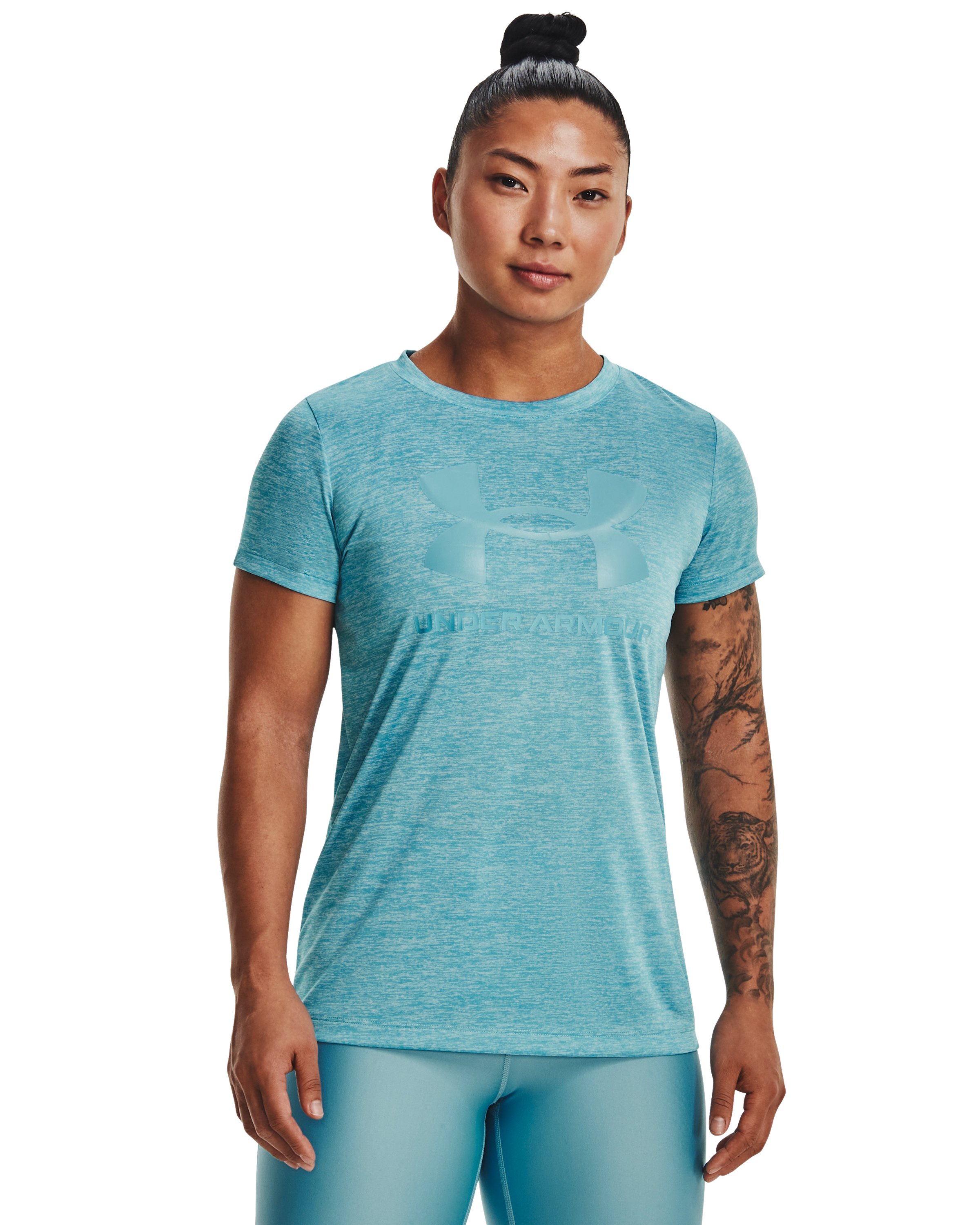 UA Tech Twist Big Logo Gel Women's Short Sleeve 6