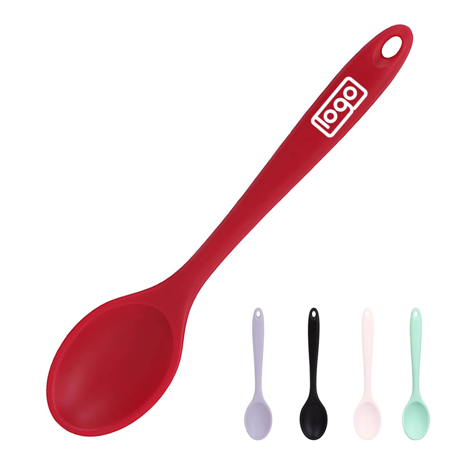 One-piece food-grade kitchen cooking silicone spoon 1