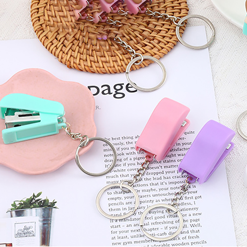 Portable Paper Binding Binder Mini Stapler w/Keychain 5