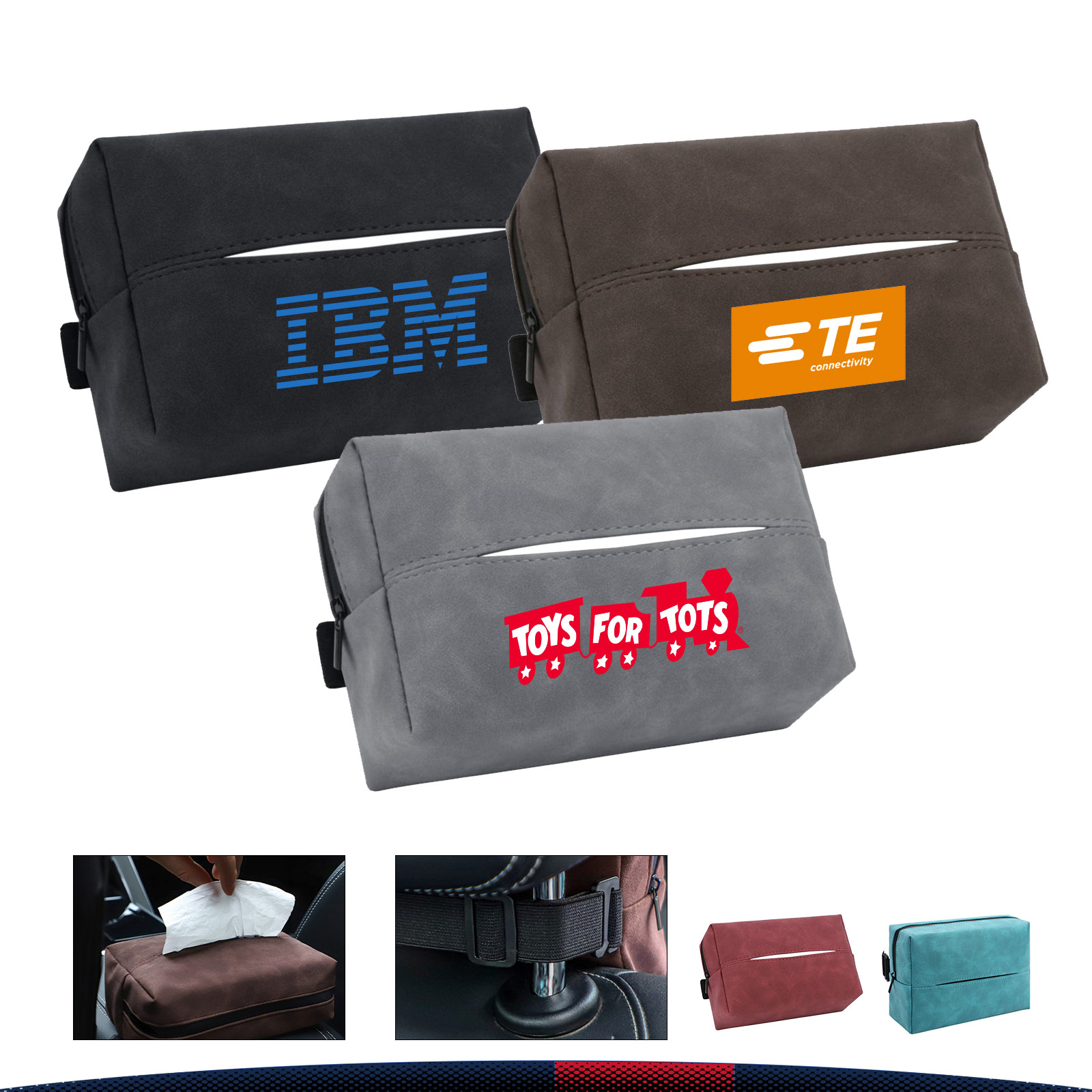 PU Leather Car Tissue Box 4