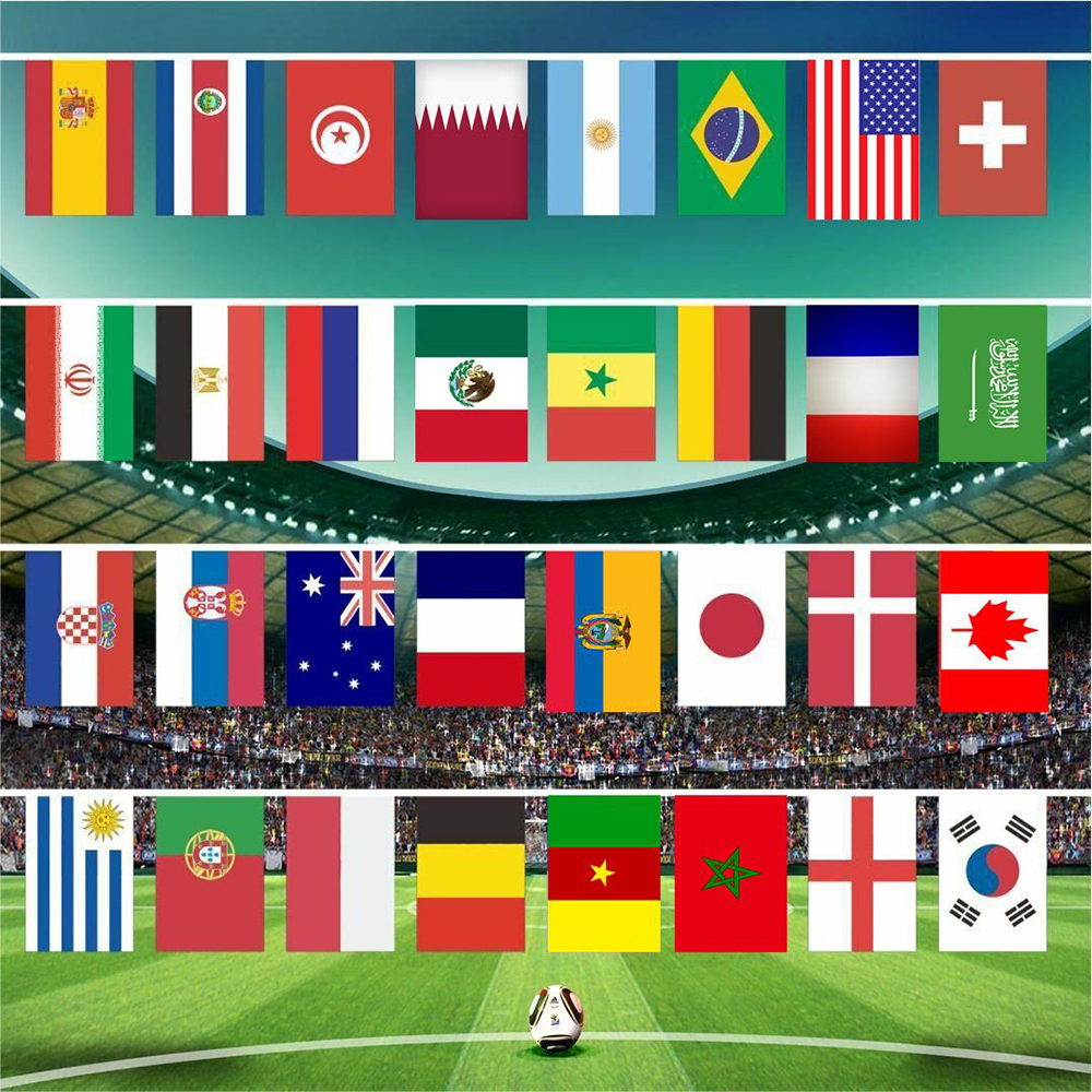 32pcs Qatar World Cup National Flag Series 2