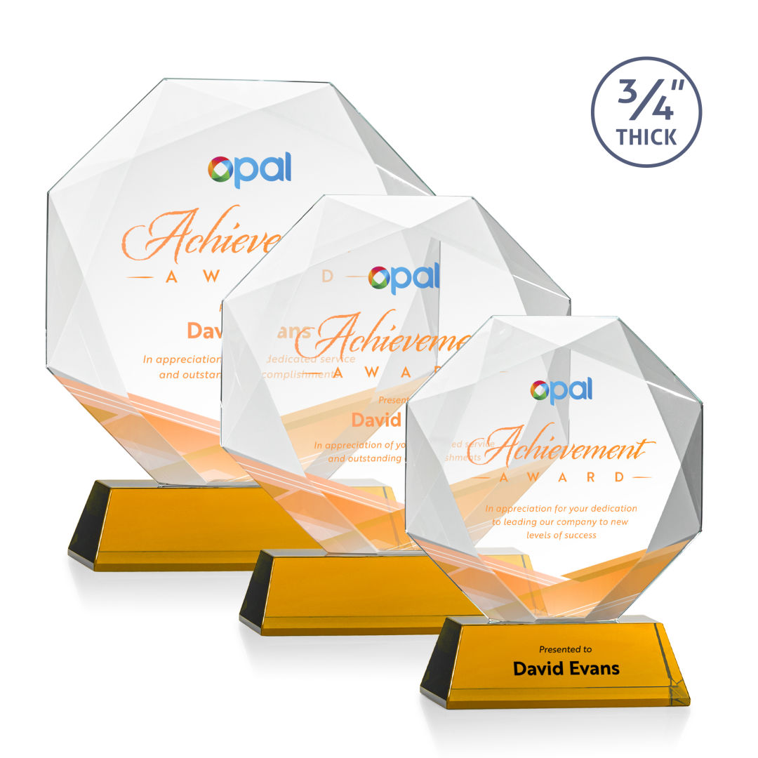 Bradford VividPrint™ Award on Newhaven Base - Amber