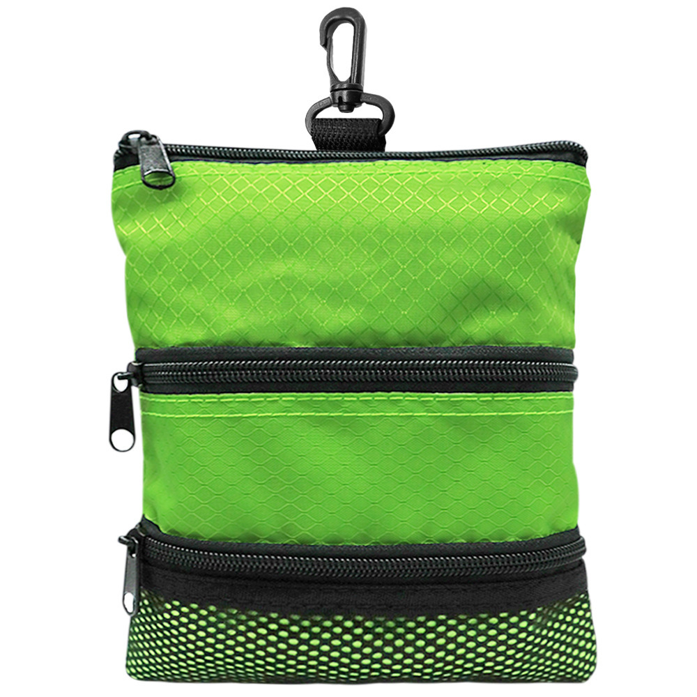 Golf Accessory Pouch with Carabiner and Zipper Pockets 1